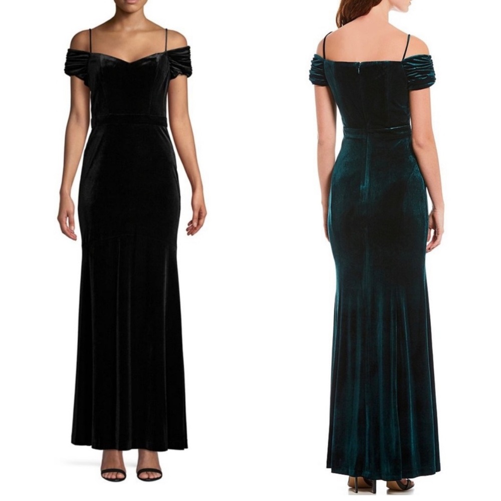 Like new Laundry by Shelli Segal Velvet Evening Gown Emerald Green. US 10.